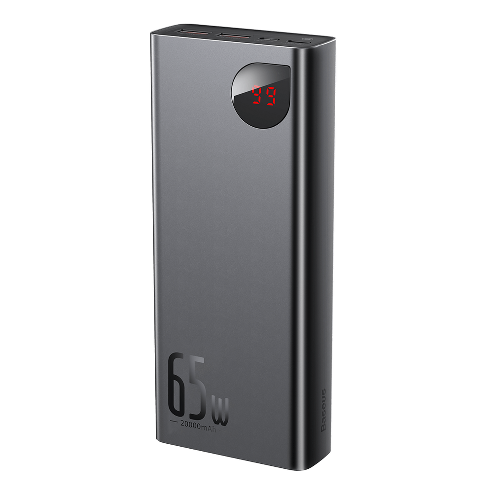 Зовнішній акумулятор (павербанк) Baseus Adaman Metal Digital Display Quick Charge Power Bank 65W 20000mAh Black (PPIMDA-D01, PPADM-65S) 100453 фото