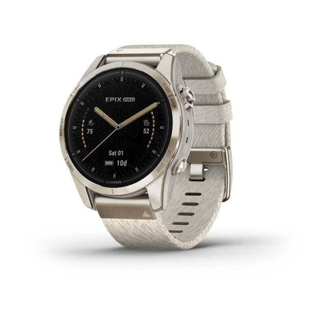 Смарт-часы Garmin Epix Pro Gen 2 Sapphire 42mm Soft Gold w. Cream H. Nylon Band (010-02802-20) 101999 фото