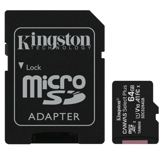 Карта памяти 64 GB Kingston microSDXC Class 10 UHS-I R100MB/s + SD-адаптер 101881 фото