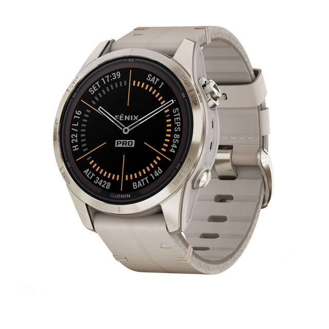 Смарт-часы Garmin Fenix 7S Pro Sapphire Solar Soft Gold w. Limestone L. Band (010-02776-30) 102000 фото