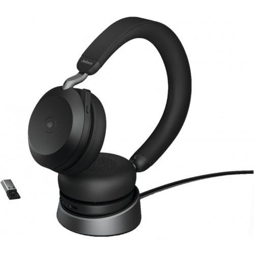 Навушники з мікрофоном JABRA Evolve2 75 MS Stereo USB-C with Charging Stand Black (27599-999-889) 101877 фото