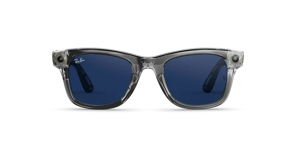 Смарт-окуляри Ray-Ban Meta Wayfarer Gen 2 Standard Shiny Transparent Grey / Clear to Sapphire Transitions (RW4012 6840MF 53-22) 102574 фото
