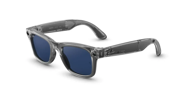 Смарт-окуляри Ray-Ban Meta Wayfarer Gen 2 Standard Shiny Transparent Grey / Clear to Sapphire Transitions (RW4012 6840MF 53-22) 102574 фото