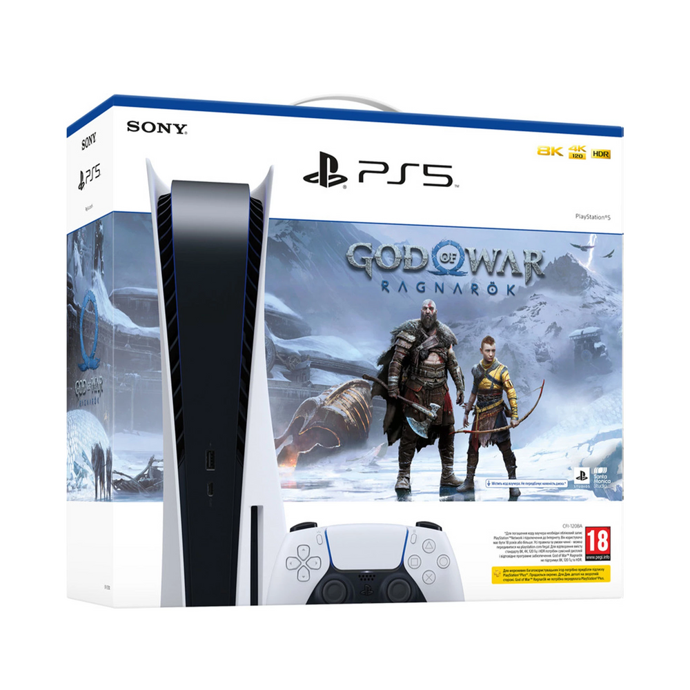 Стаціонарна ігрова приставка Sony PlayStation 5 825GB Blu-Ray God of War™ Ragnarok Bundle 100459 фото
