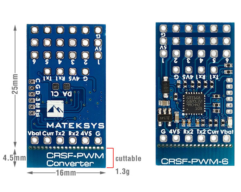 Конвертер сигналу Matek CRSF to PWM Converter, CRSF-PWM-6 102054 фото